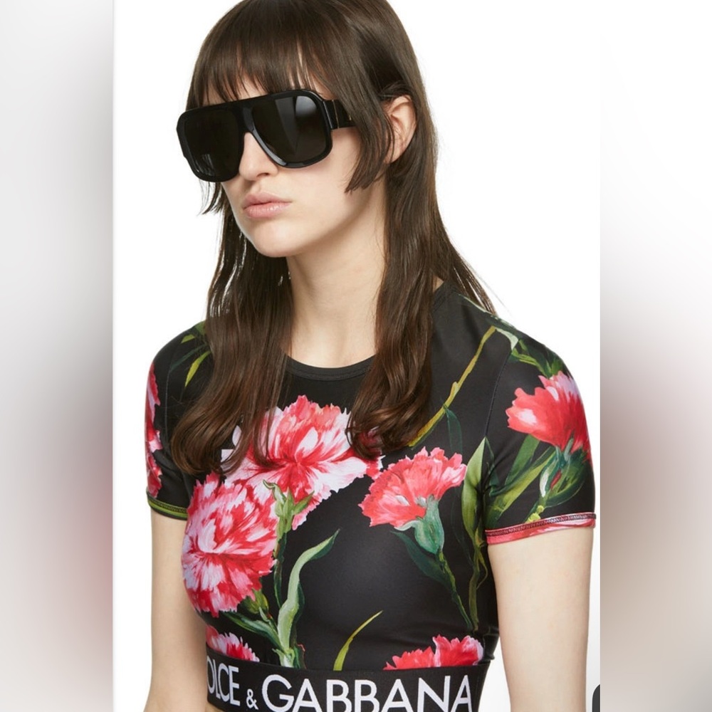 Authentic Dolce & Gabbana Black & Gold DG Mask Unisex Sunglasses - Picture 12 of 13